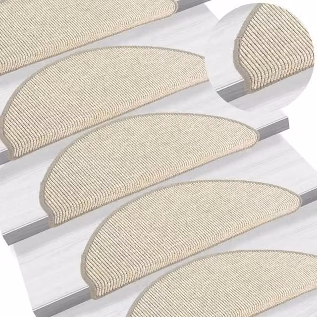 Berkfield Home Self-adhesive Stair Mats, 15 Pack, Silver Grey, W/D/H: 65 x 21 x 4 cm