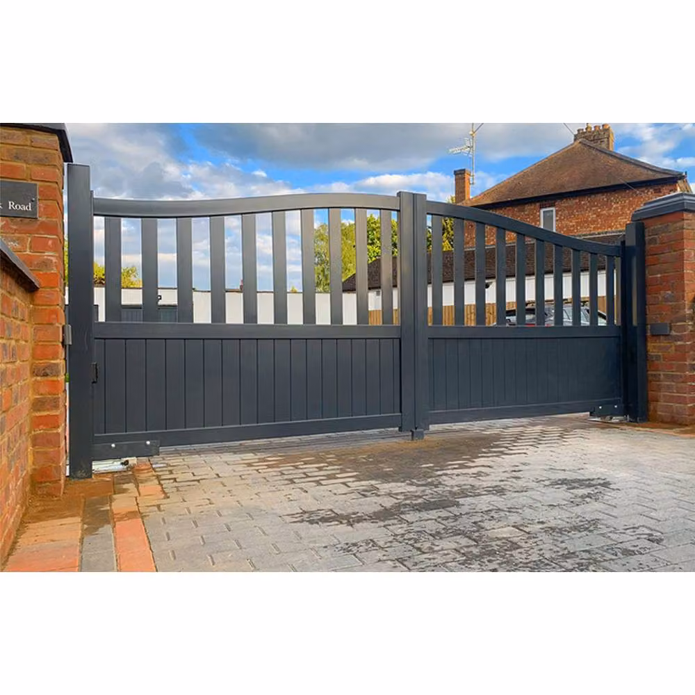 Ready Made Gates Grey Aluminium Double Swing Driveway Gate, W/H: 300 x 220 cm – 2