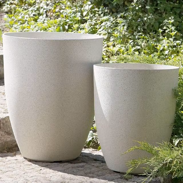 Wyld and Coco White Stone-Effect Fibre Clay Plant Pot, 43 cm – 1