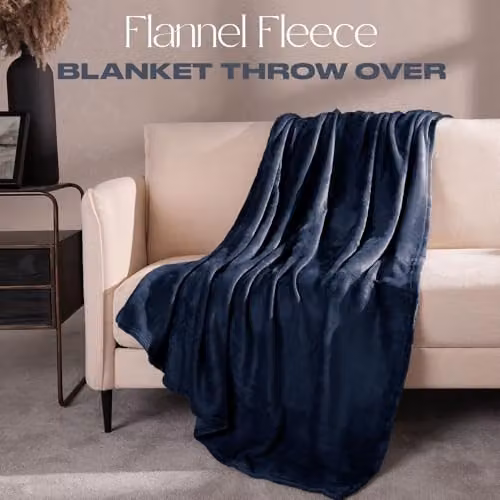 Brentfords Soft Fleece Throw Blanket, Blue, W/D/H: 120 x 150 cm – 2