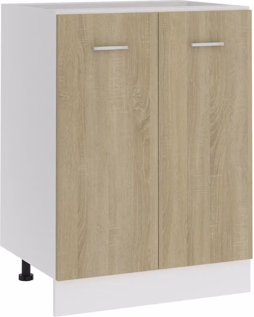 Berkfield Home Sonoma Oak Kitchen Base Unit in Brown, W/D/H: 60 x 46 x 81.5 cm