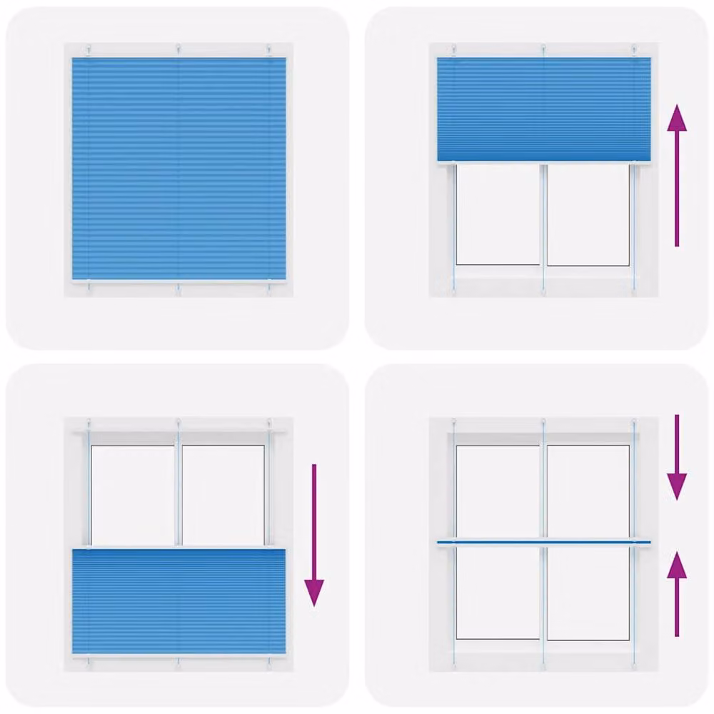 Berkfield Home Single Pleat Blue Polyester Fabric Blind, W: 115 cm, H: 100 cm – 2