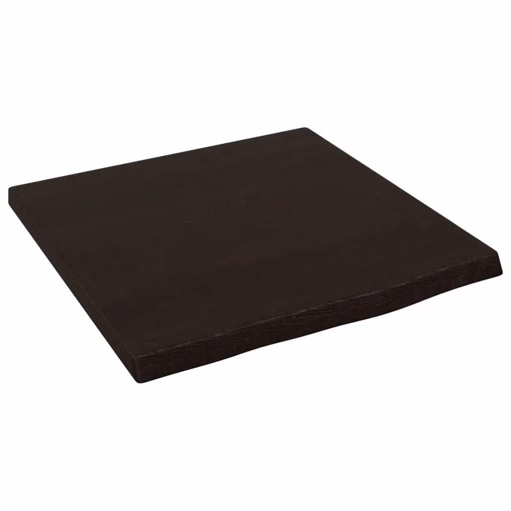 Berkfield Home Bathroom Countertop, Treated Solid Wood with Live Edge, Dark Brown and Grey, W: 40 cm, D: 40 cm, H: 2-4 cm – 2