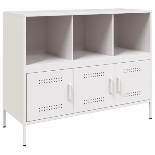 vidaXL Industrial White Metal Sideboard W/D/H: 100.5 x 39 x 79 cm