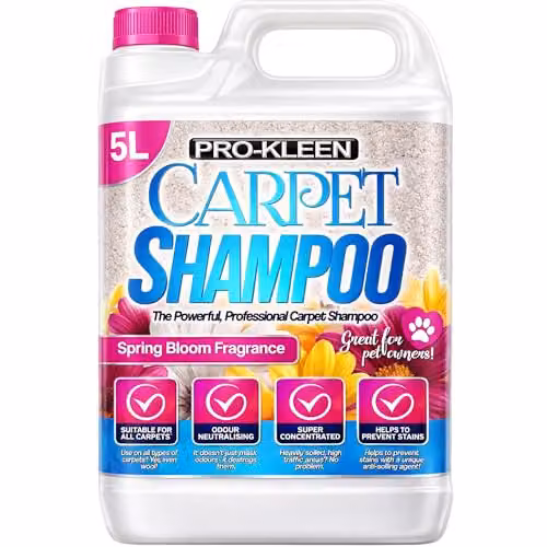 Pro-Kleen Carpet Cleaning Solution and Upholstery Shampoo in Spring Bloom Fragrance, 5 Litres – 1