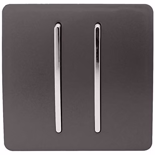 Trendi Modern Glossy Tactile Auto Retractive 2 Door Bell Switch in Dark Brown – 1