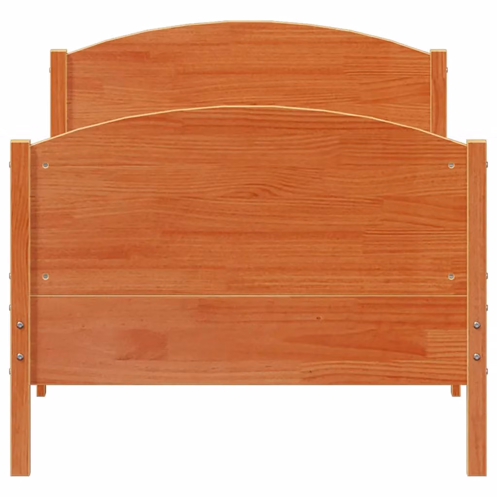 Berkfield Home Small Single Solid Wood Pine Bed Frame in Wax Brown, W/D/H: 75 x 190 cm – 4