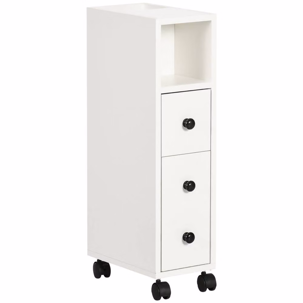 Wyld Haus Toveka Slimline White Bathroom Storage Cabinet W: 30 cm, D: 18 cm, H: 68.5 cm – 2