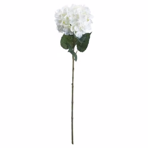 Hill Interiors White Single Hydrangea Artificial Textile Flower