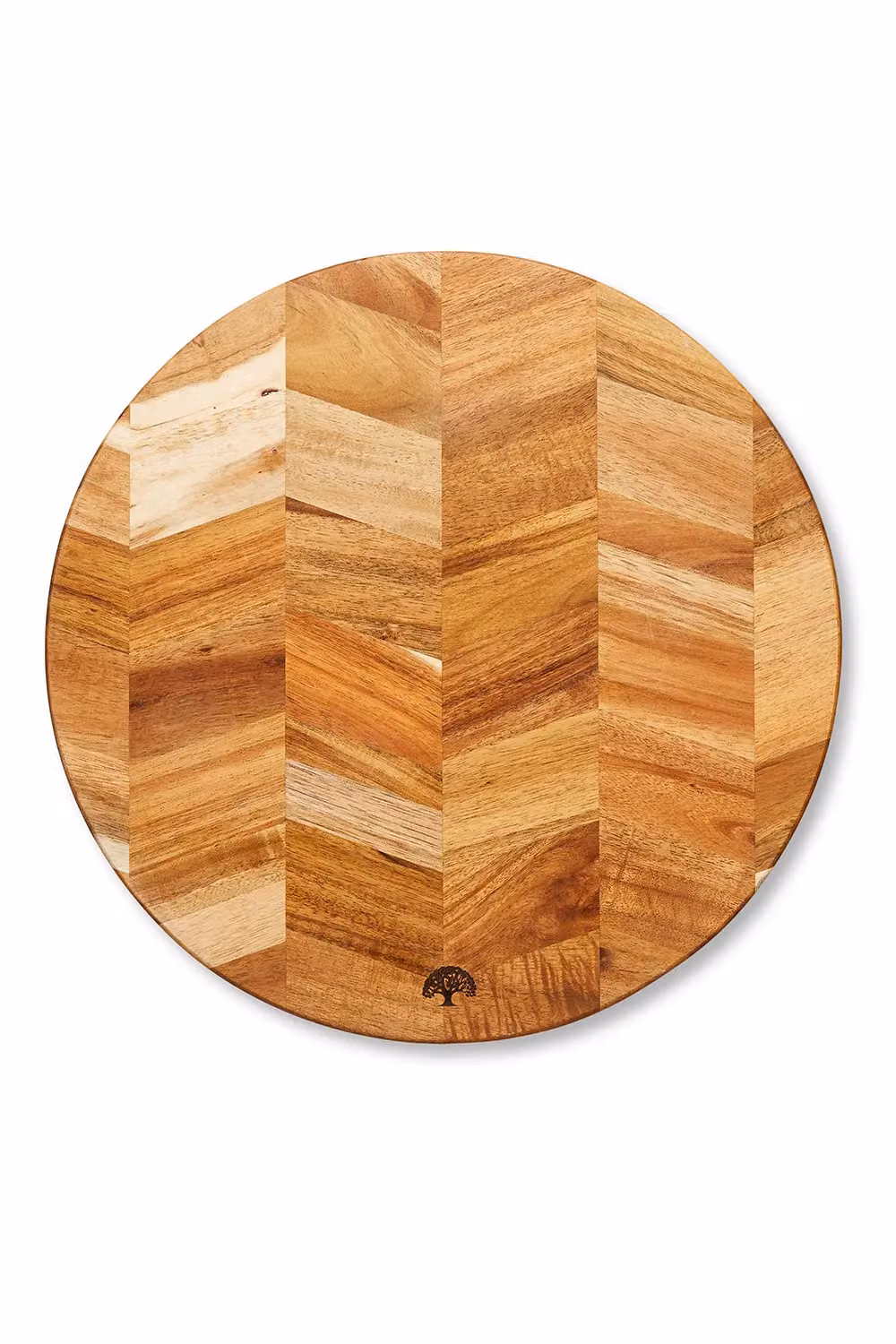 Barbary & Oak BO847023 Chevron Round Acacia Wood Chopping Board, Brown, Diameter: 30 cm – 2