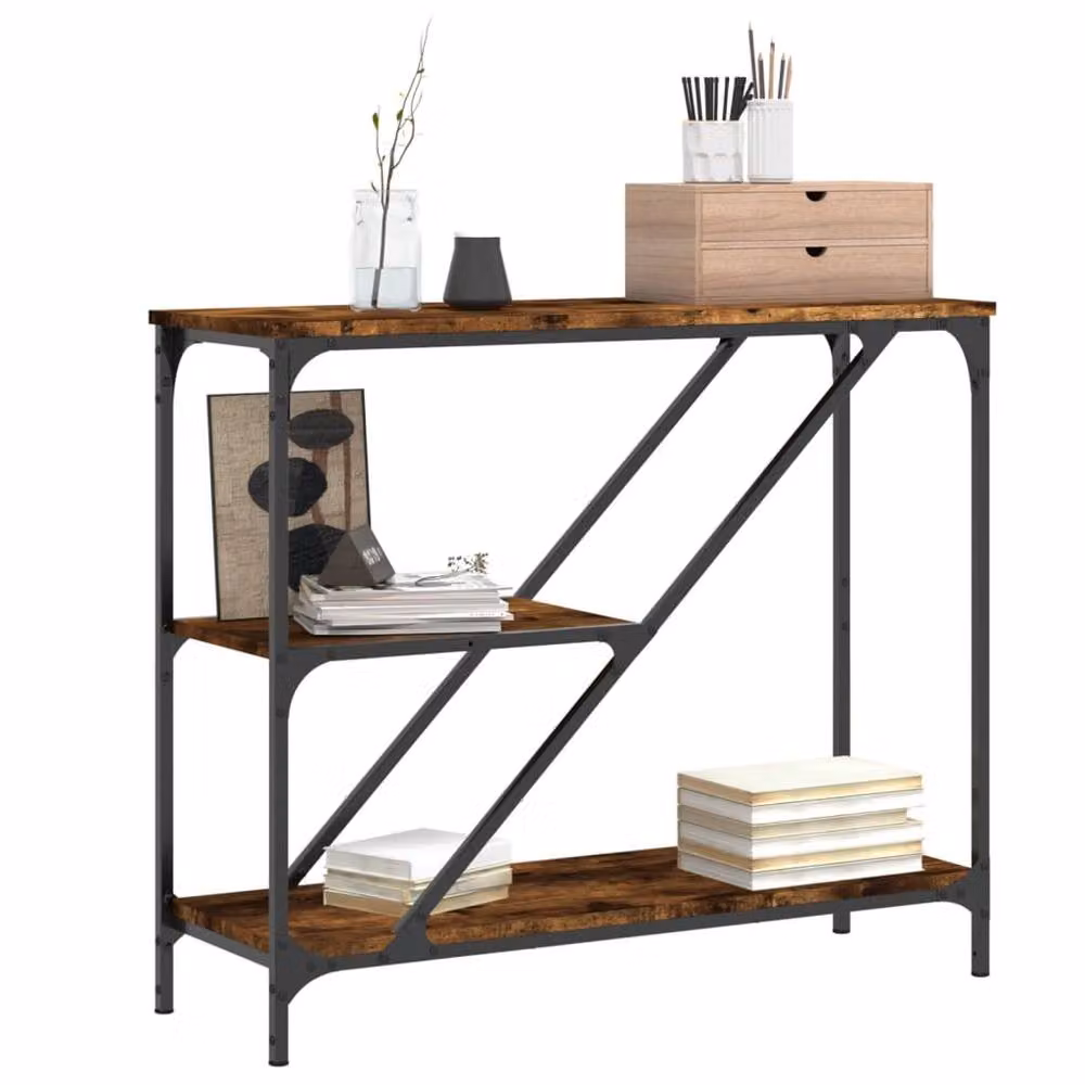 Berkfield Home Smoked Oak Console Table in Brown, W/D/H: 88.5 x 30 x 75 cm – 3