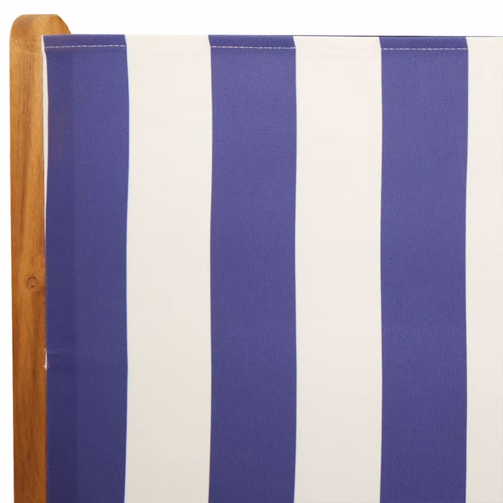 Berkfield Home Maritime Garden Chairs, Set of 2, Blue and White, Oiled Acacia Wood – 3