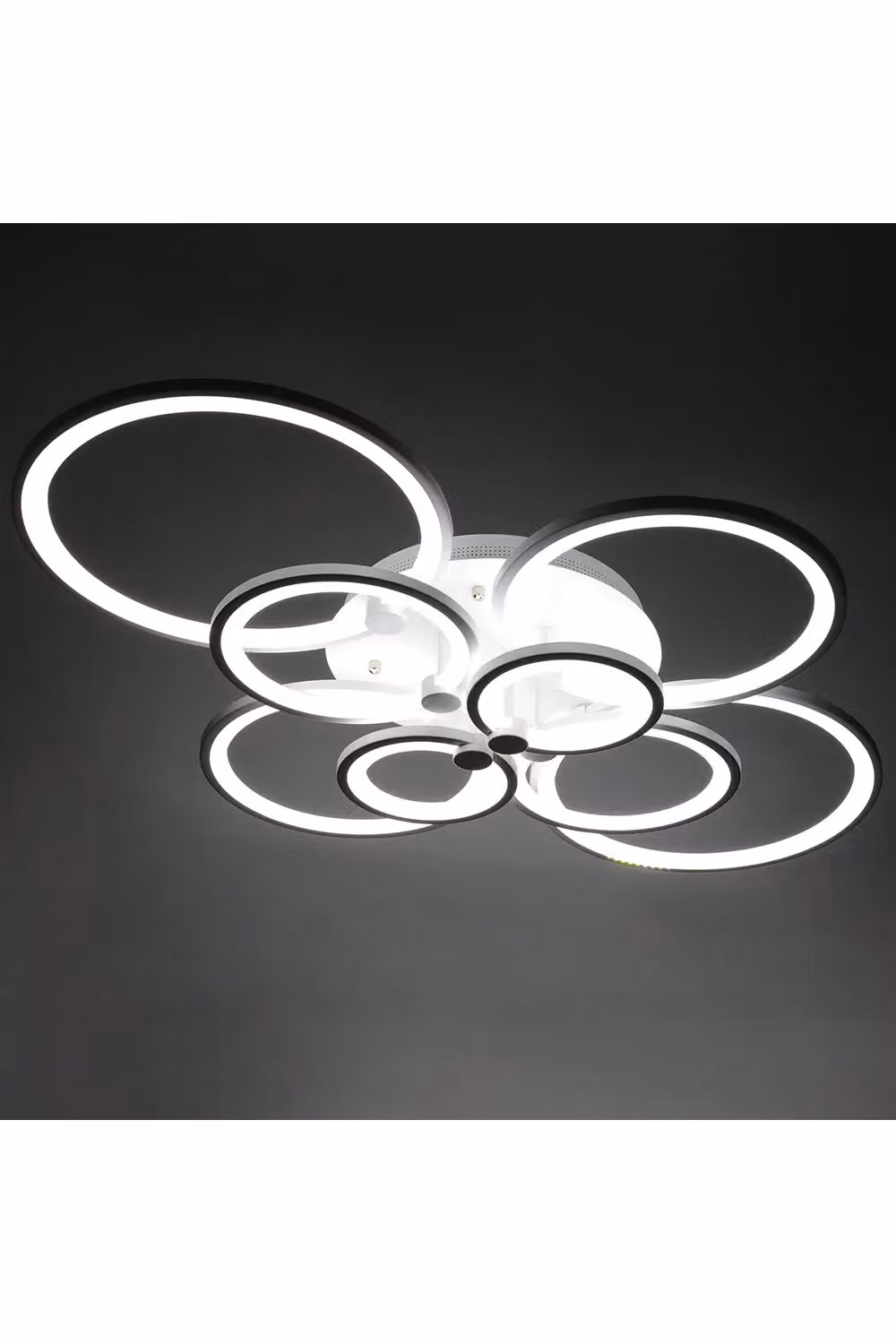 Living and Home Modern Circular LED Semi Flush Ceiling Light in White and Multicolour – 3