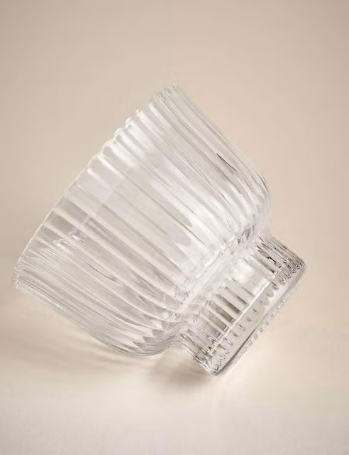 M&S Ribbed Transparent Glass Dessert Bowl
