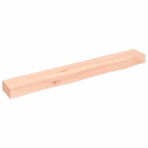 vidaXL Wall Mounted Oak Wood Shelf, Untreated, W/D/H: 80 x 10 x 6 cm