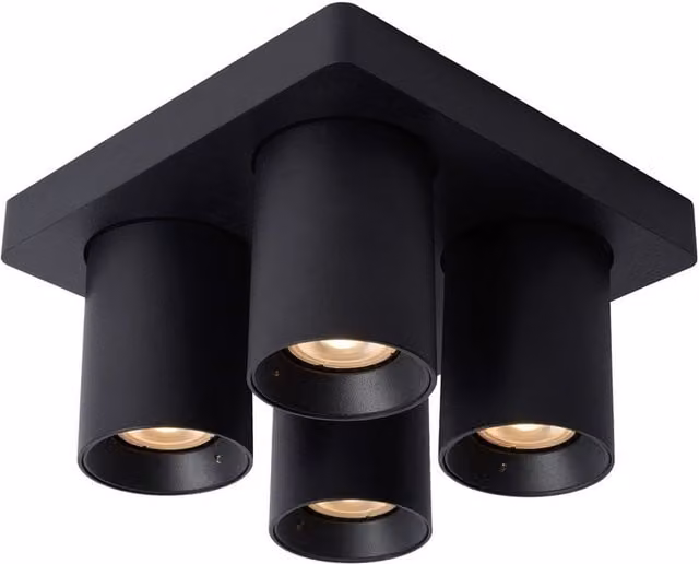 Lucide Modern Quad Ceiling Spotlight in Black