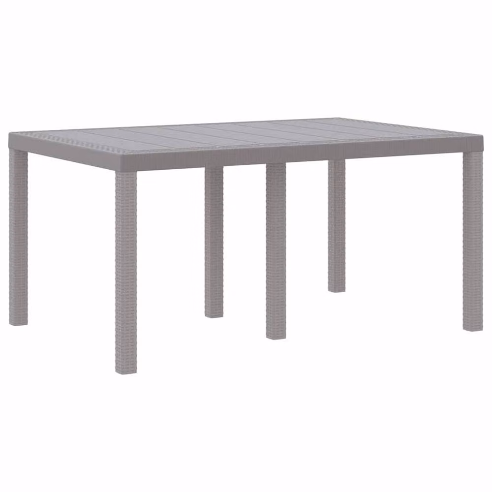 Berkfield Home Garden Table in Light Grey Poly Rattan, W: 150 cm, D: 100 cm, H: 73 cm – 2