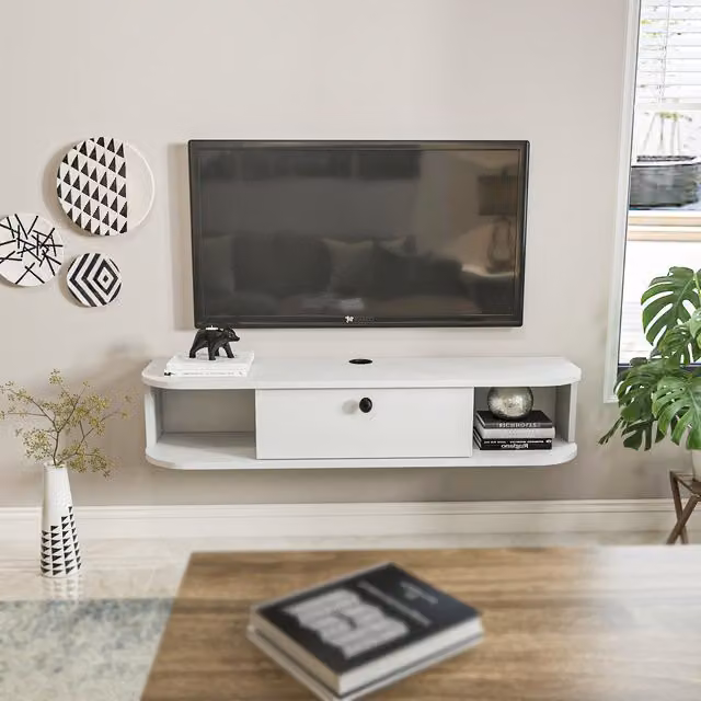 Decorotika Ibarra Floating TV Unit in White Matt MDF