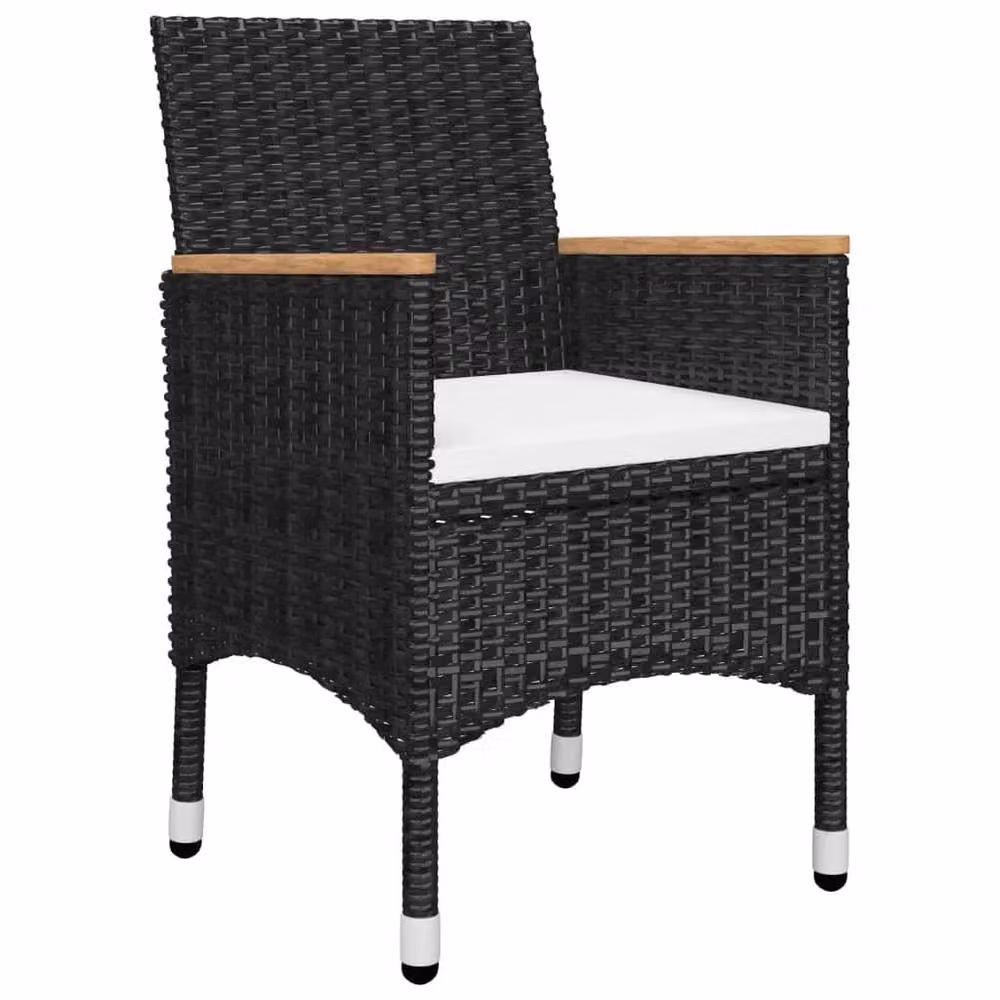 Berkfield Home 5 Piece Modern Garden Dining Set with Acacia Wood and Black Cushions – 2