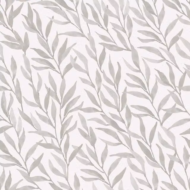 I Love Wallpaper Grey Botanical Floral Art Deco Wallpaper