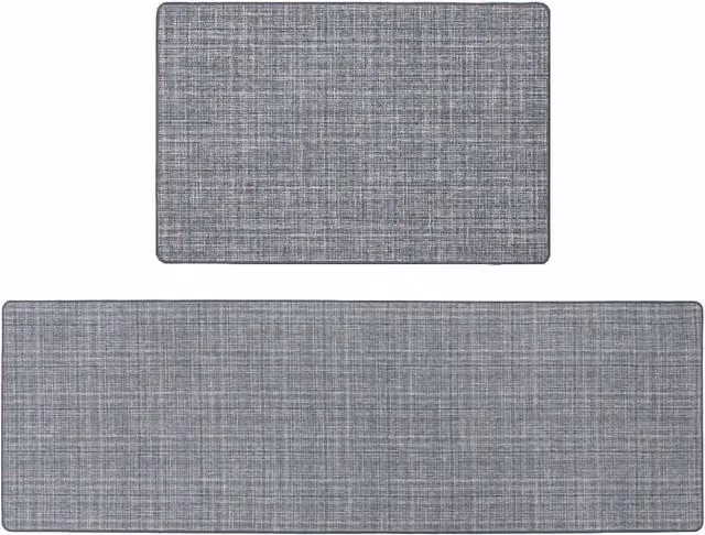 JVL Elegance Machine Washable Non-Slip Grey Mat and Runner, W: 50 cm, L: 150 cm