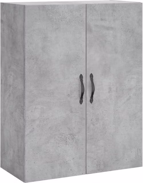 Berkfield Home Wall Mounted Cabinet in Concrete Grey, W/D/H: 69.5 x 34 x 90 cm