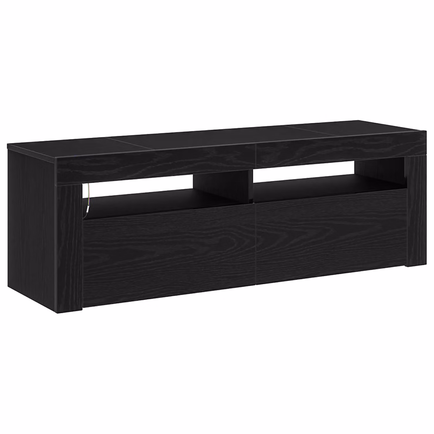 Berkfield Home Modern Black Oak TV Cabinet with LED, W/D/H: 120 x 40 x 40 cm – 2