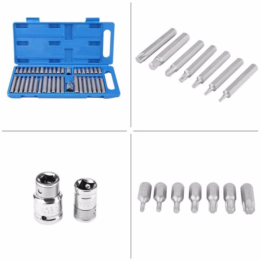 Nordara Hex Torx Spline Socket Bit Set in Blue with Chrome Vanadium Steel Screwdriver Bits – 3