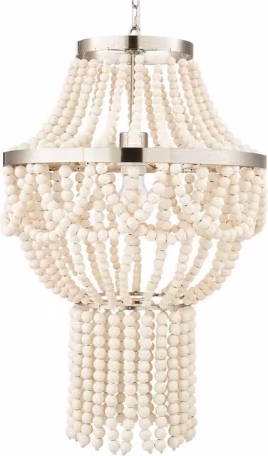 Litecraft Pilli Beaded Light Chandelier in Beige, Yellow and White