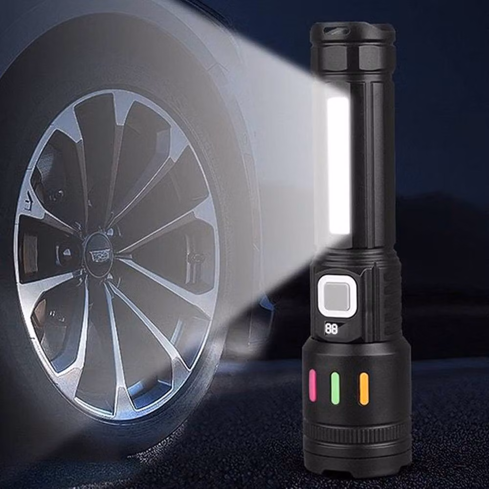 Hinsinc 2-Piece Rechargeable LED Zoomable Flashlight Set in Black – 4