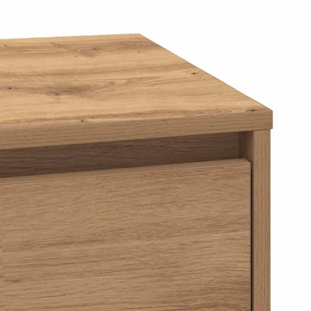 Berkfield Home Bedside Cabinet in Artisan Oak with Integrated LED Lights and Soft Close Drawers, W/D/H: 39 x 34.5 x 50 cm – 4