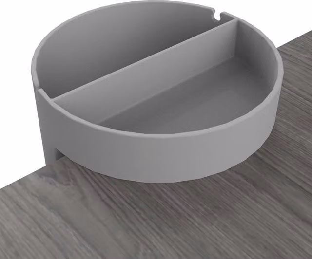 Deflecto Multi-Compartment Freestanding Desktop Storage Organiser in Grey Plastic
