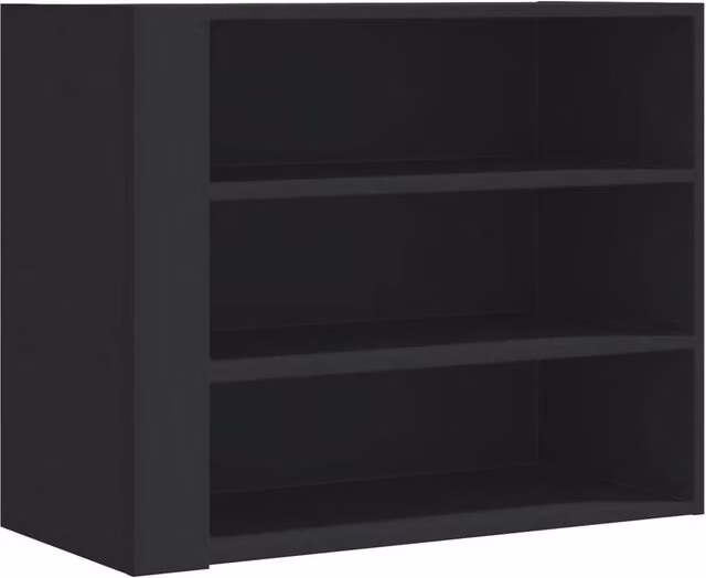 Berkfield Home Wall Cabinet in Black Matt MDF, W/D/H: 75 x 35 x 60 cm