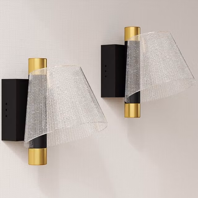 HOMCOM 2 Pack Modern LED Starry Wall Lamps in Black with Adjustable Colour Temperature