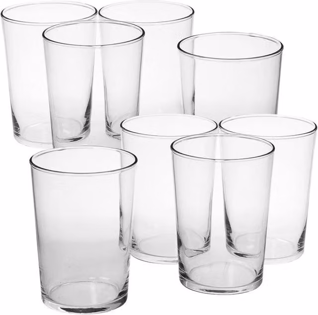 EONLION Set of 8 Clear Bistro Cocktail and Beer Tumbler Glasses, 510 ml each – 1