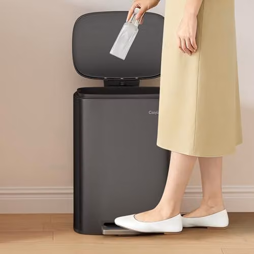 MCC Direct 12L Grey Steel Pedal Bin with Soft Close Lid and Removable Inner Bucket – 4