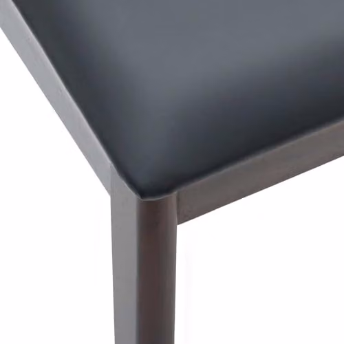 vidaXL Set of 2 Dining Chairs in Solid Rubberwood with Synthetic Leather, Black and Light Brown – 7