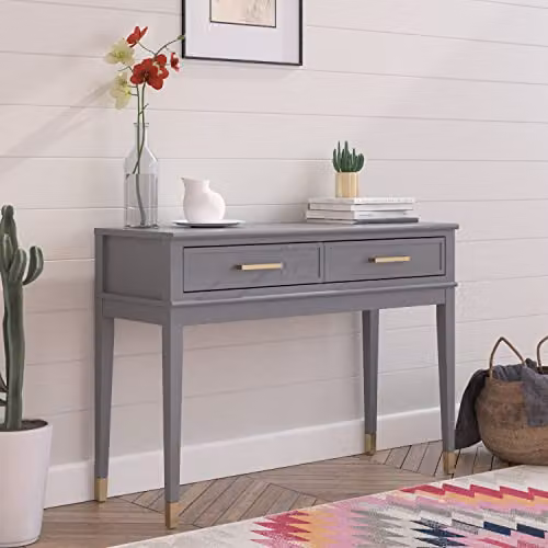 DHP Furniture Westerleigh Console Table, Grey and Gold, W: 105 cm, D: 40 cm, H: 76 cm – 2