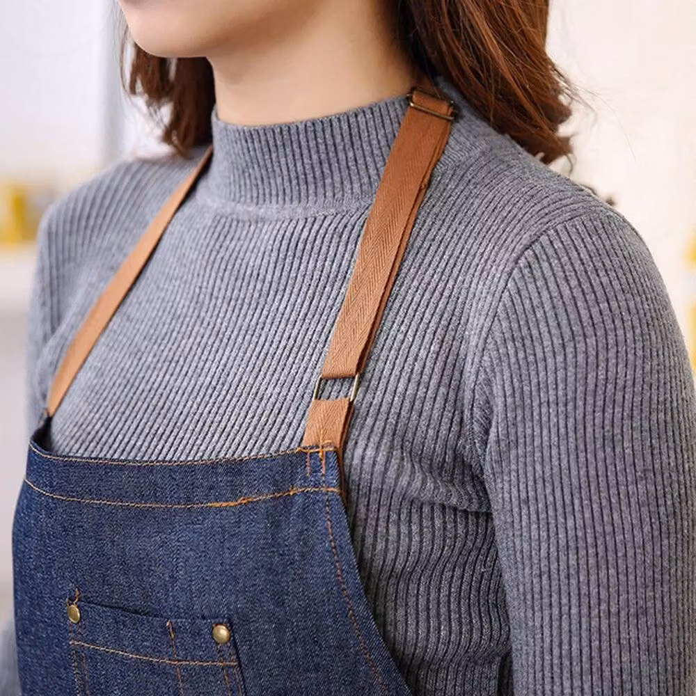 SPETLEK Blue Denim Bib Apron for Adults, W: 100 cm, H: 60 cm – 5