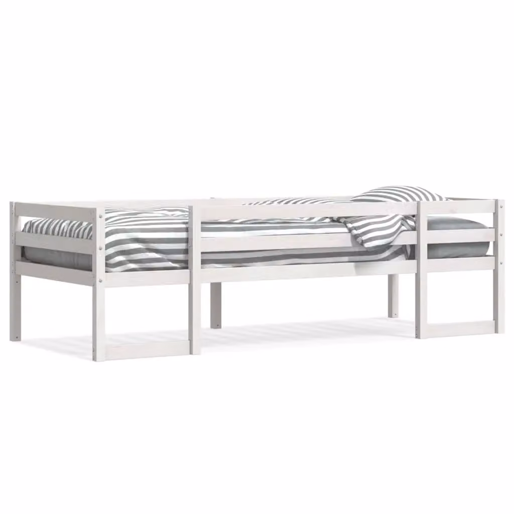 Berkfield Home Kids Single Bed Frame in White Solid Pine Wood, W/D/H: 90 x 190 cm – 2
