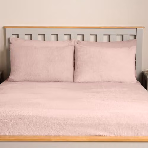 OHS 2 Pack Thermal Teddy Fleece Pillowcases in Pink – 2