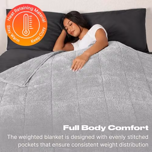 Brentfords Teddy Fleece Weighted Blanket, Silver Grey, 4kg, W: 125 cm x L: 150 cm – 4