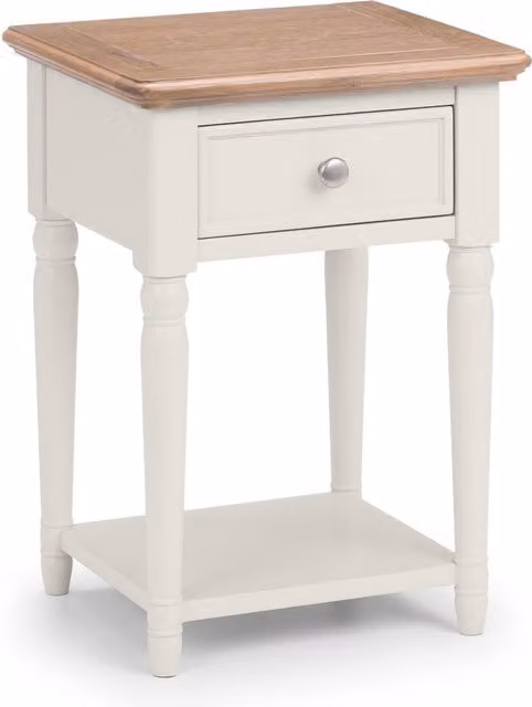 Cheshire Avignon 1 Drawer Lamp Table in Limed Oak and Grey, W/D/H: 55.0 x 40.0 x 55.0 cm – 1