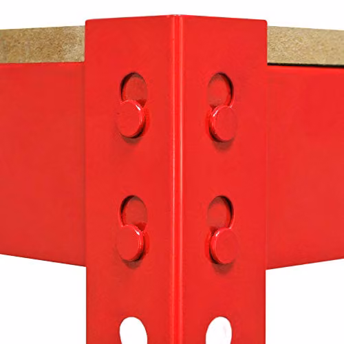 Monster Racking Heavy Duty Metal Workbench with 2 Shelves, Red, W: 120 cm, D: 60 cm, H: 90 cm – 4