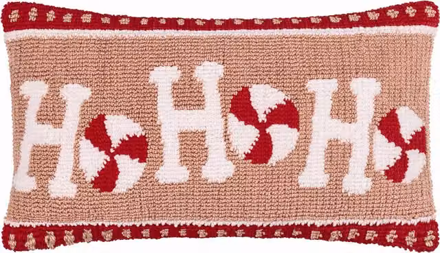 Candy Ho Ho Ho Tufted Rectangular Cushion Cover, Pink, Red and Multicolour, W: 50 cm, H: 30 cm