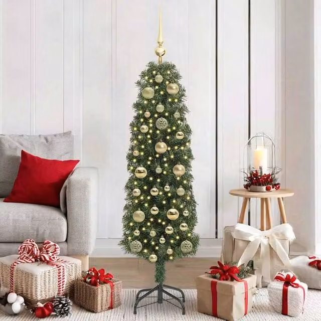 Berkfield Home Artificial Green Christmas Tree with 150 Warm White LEDs and Stand, Height: 150 cm – 1