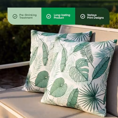 Gardenwize Pack of 2 Multicolour Floral Botanical Outdoor Square Scatter Cushions – 5