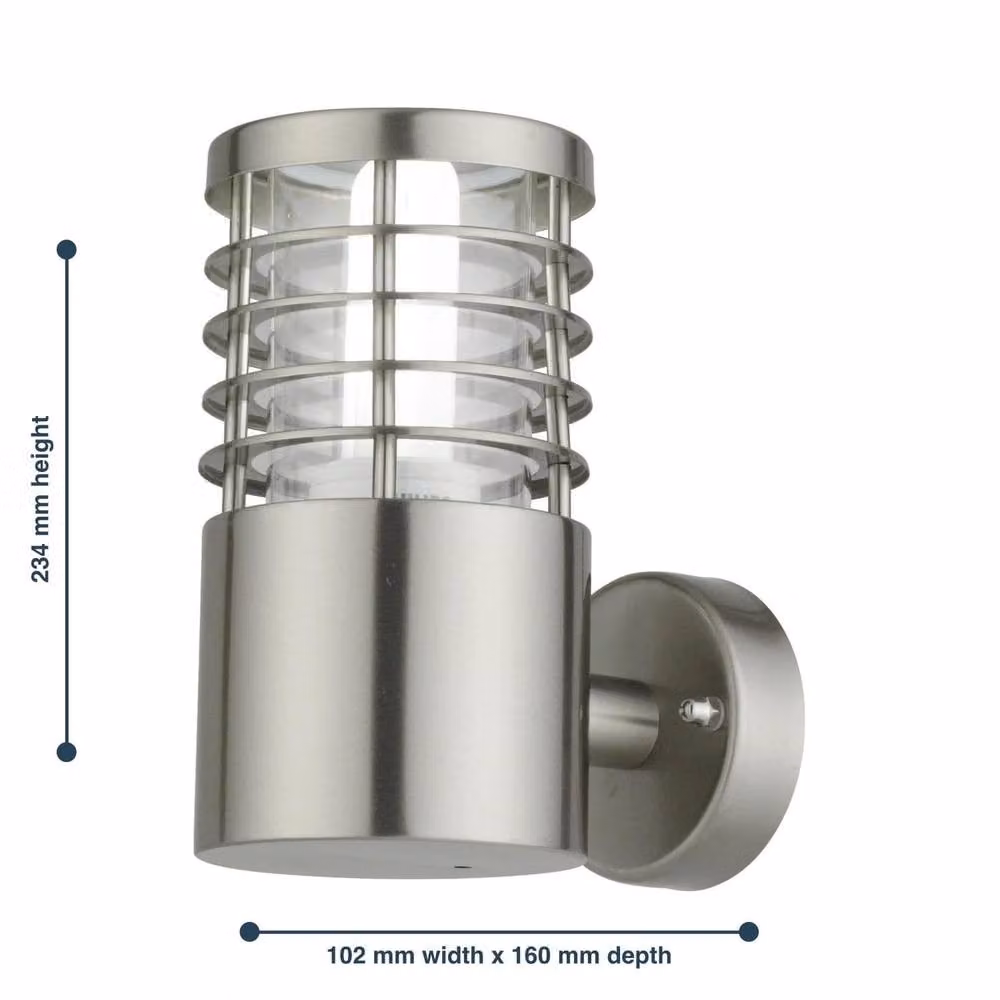 First Choice Lighting Bloom Silver Stainless Steel Outdoor Wall Light – 3