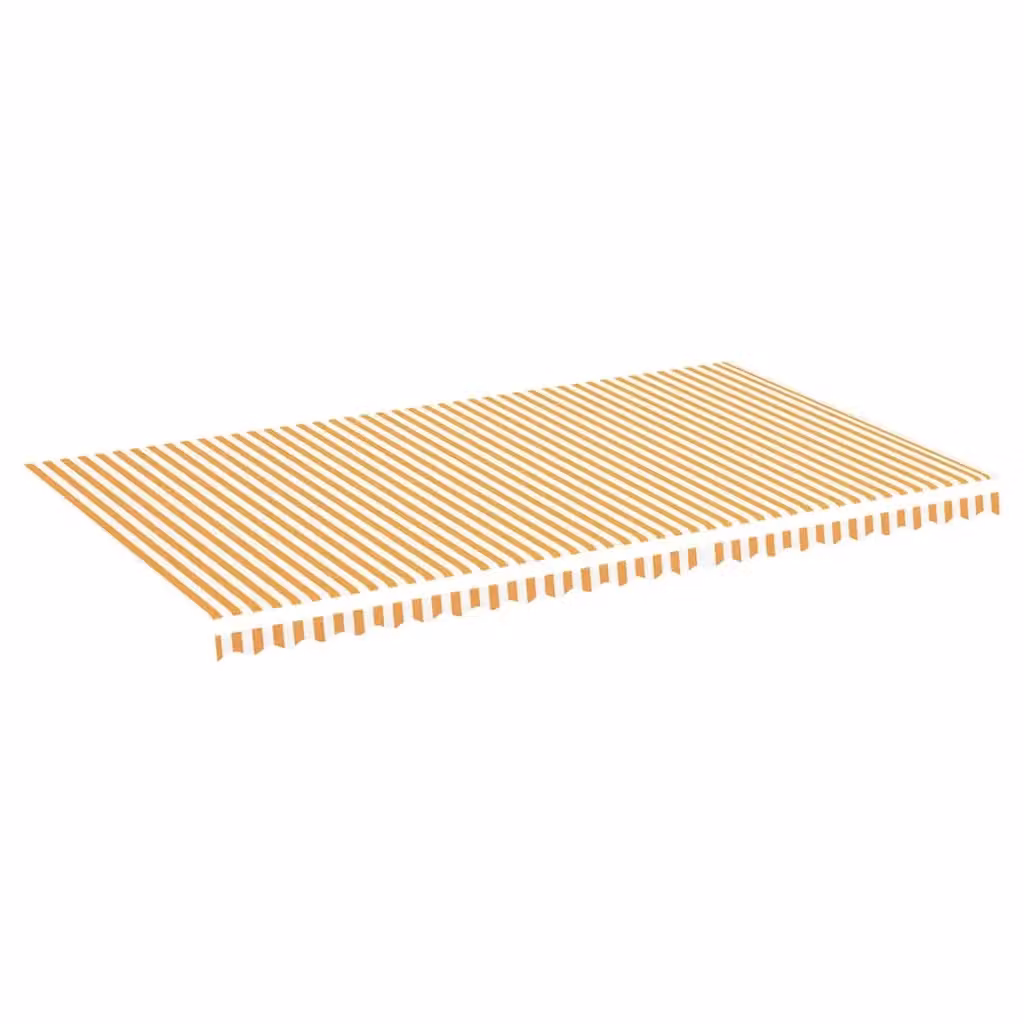 Berkfield Home Replacement Awning Fabric in Yellow and White, Polyester, W/D: 6 x 3.5 m – 2