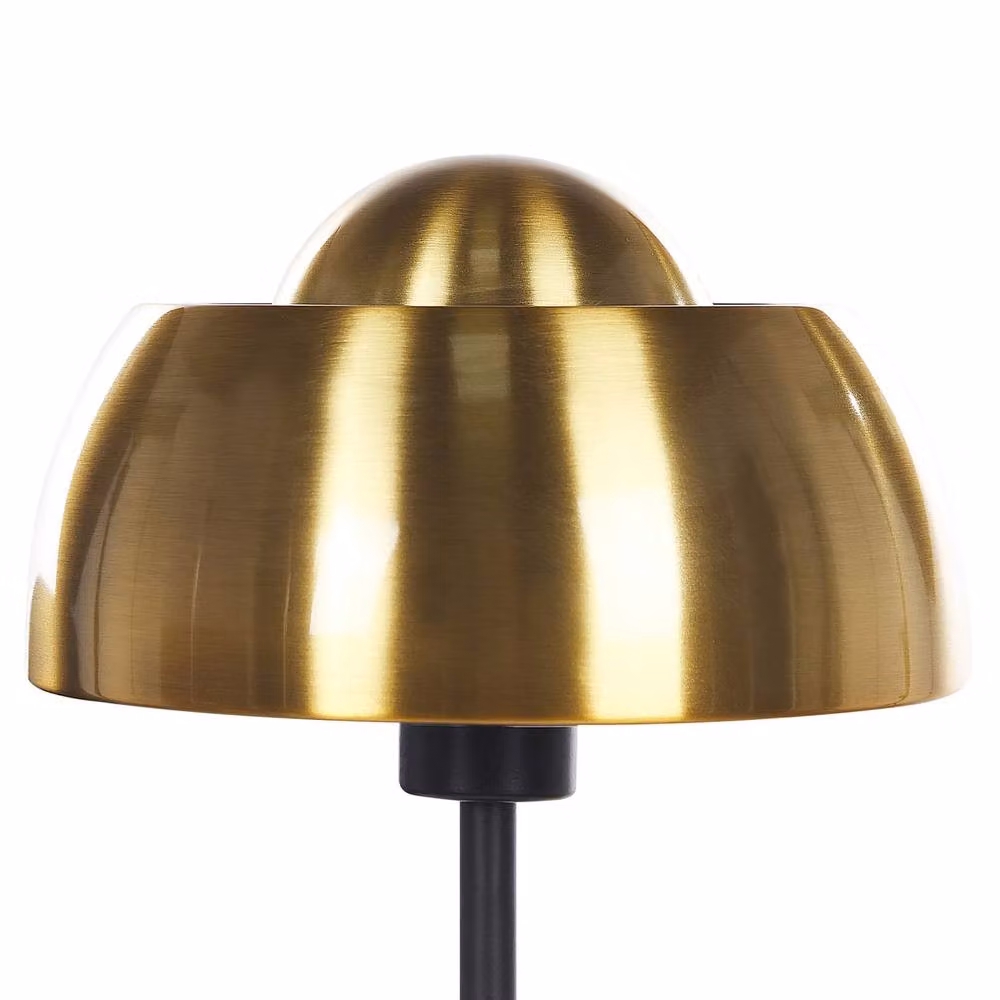 Wyld and Coco Glam Table Lamp with Gold Dome Shade and Black Metal Round Base – 3
